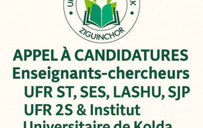 Appel à Candidatures pour le Recrutement d’Enseignants-Chercheurs à l’UASZ
