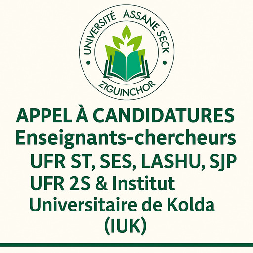 Appel à Candidatures pour le Recrutement d’Enseignants-Chercheurs à l’UASZ