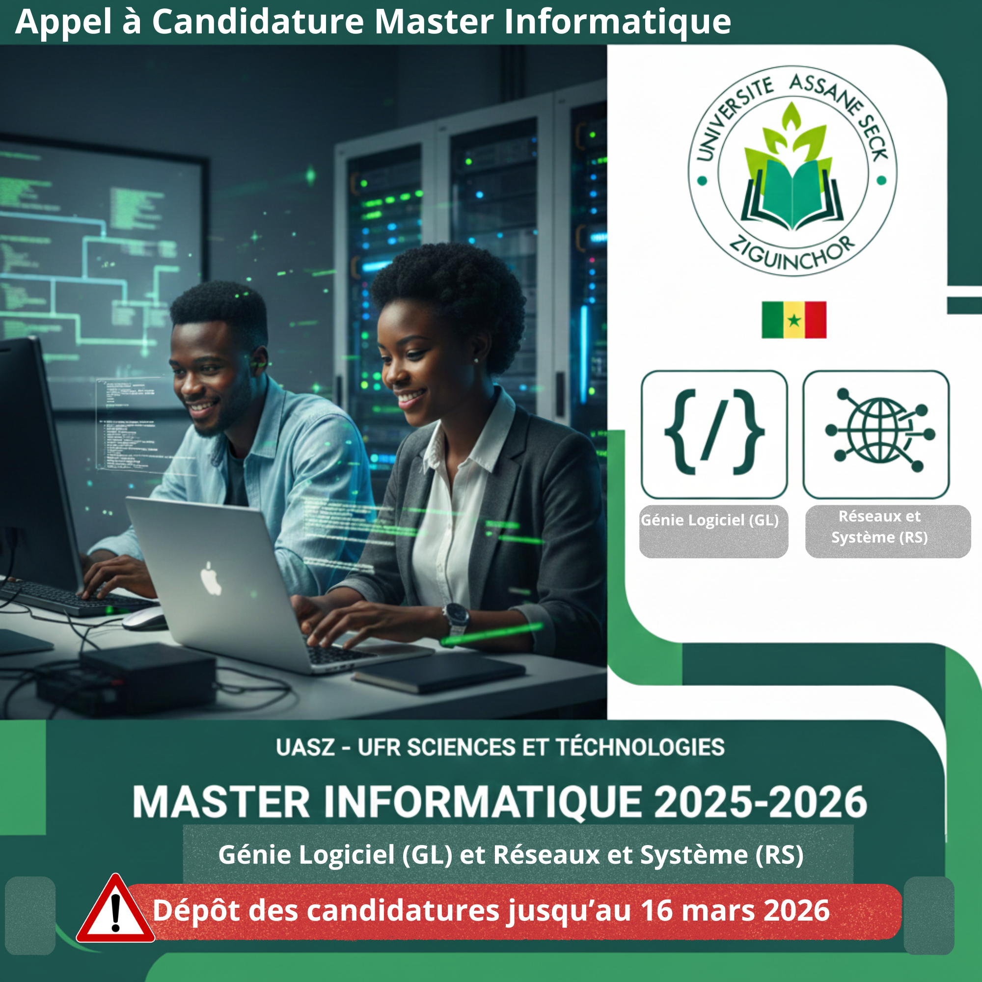 Appel à Candidatures: Master Informatique UASZ