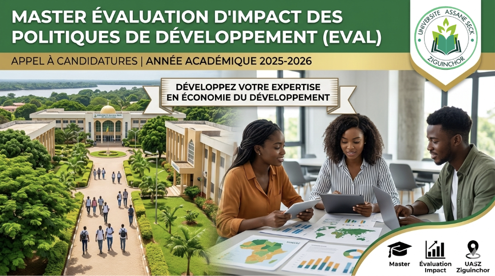 Master Évaluation d’impact des politiques de développement (EVAL) – UASZ 2026 Master Évaluation d’impact des politiques de développement (EVAL) – UASZ 2026