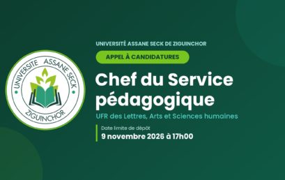 Appel à candidatures : recrutement d’un Chef du Service pédagogique – UFR LASHU